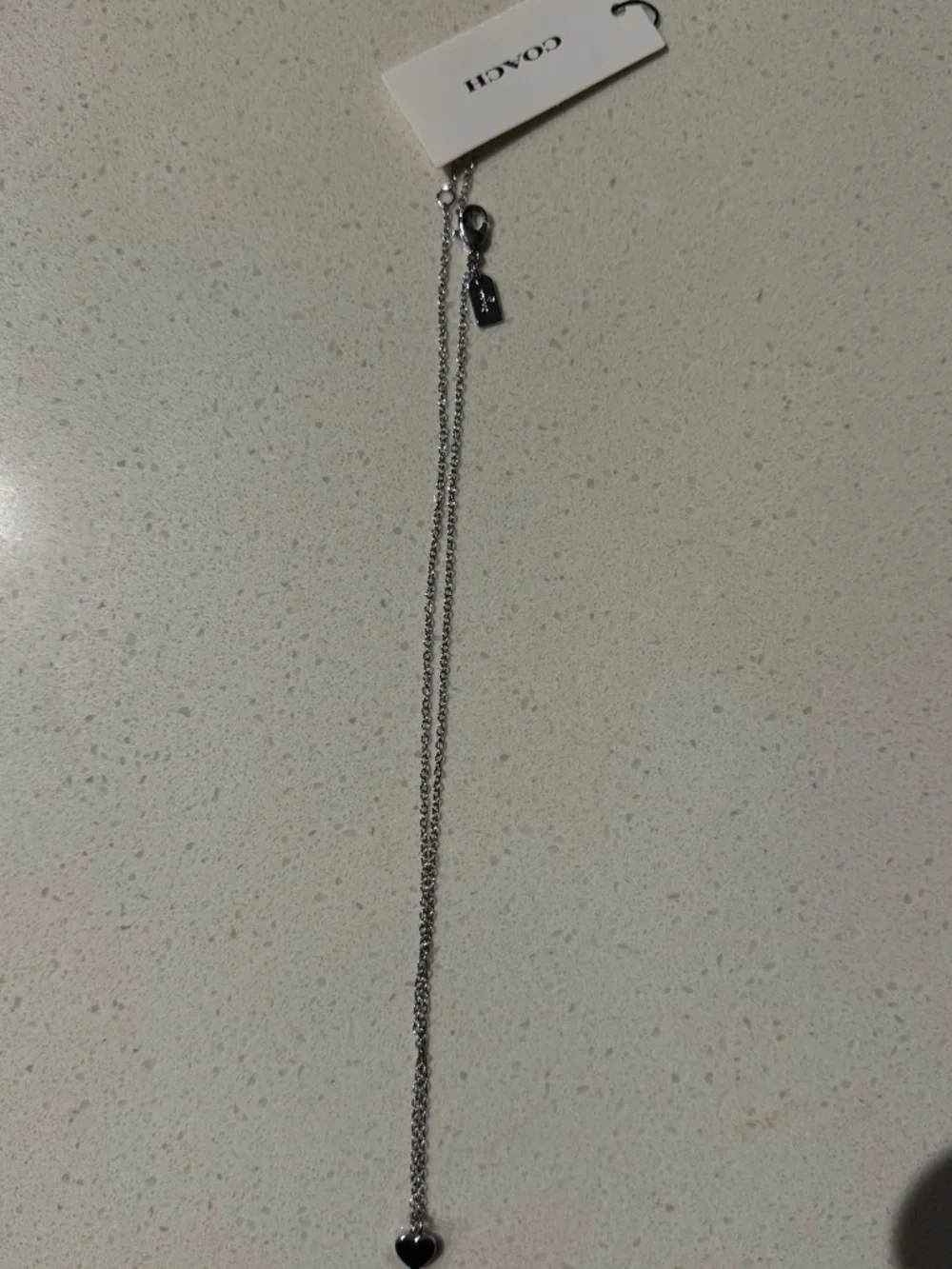 Silver Coach Heart Necklace NWT